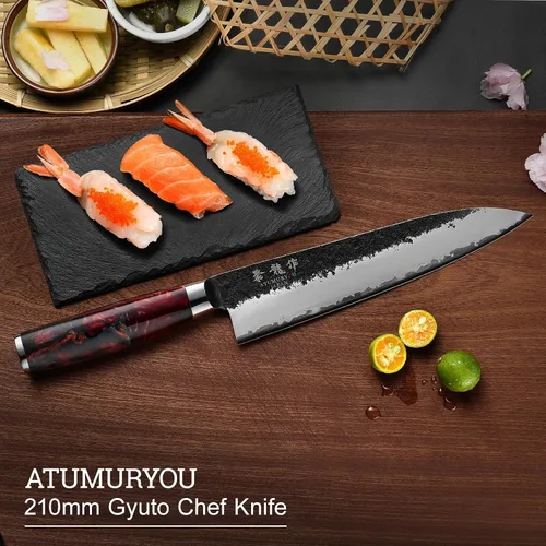 Miniatura 3 de Cuchillo de chef japonés, cuchillos de cocina forjados a mano de 8 pulgadas con núcleo VG10, cuchillo gyuto profesional para el hogar y restaurante