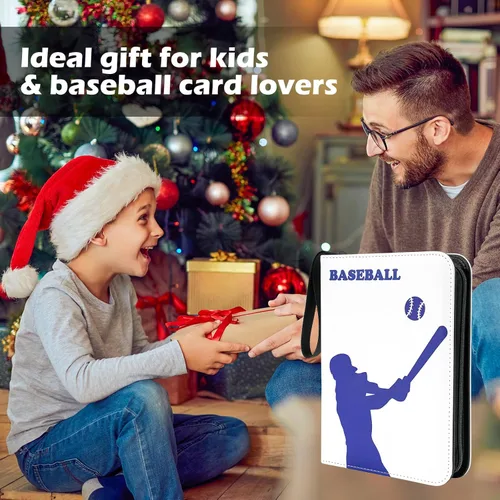 Miniatura 7 de ProCase Carpeta de tarjetas de béisbol de 4 bolsillos para 440 tarjetas, álbum de tarjetas comerciales deportivas con 55 fundas para tarjetero Blanco