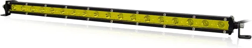Miniatura 11 de SKYWORLD Barra de luz LED, 7 pulgadas, 30 W, delgada, de una sola fila, impermeable, para inundación, todoterreno, luces amarillas, antiniebla