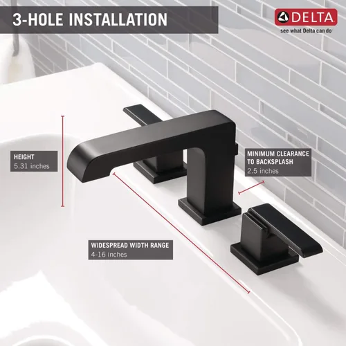 Miniatura 8 de DELTA FAUCET Ara - Grifo de baño generalizado de níquel cepillado, grifo de baño de 3 agujeros, tecnología de sello de diamante, ensamblaje