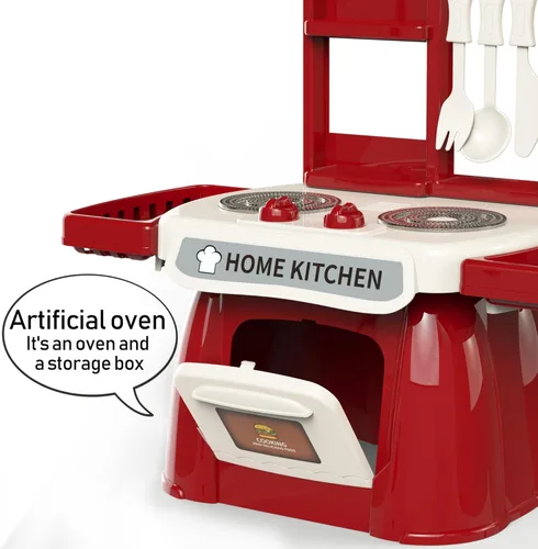 Miniatura 4 de Juego de cocina para niños pequeños con sonido y luz, juego de cocina de simulación, juego de cocina para niños, fregadero con agua corriente