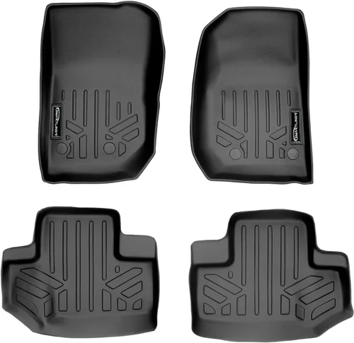 Miniatura 27 de SMARTLINER Juego de tapetes de piso de ajuste personalizado para 1ª fila, color negro para modelos Jeep Wrangler Unlimited 1997-2006 de 4 puertas