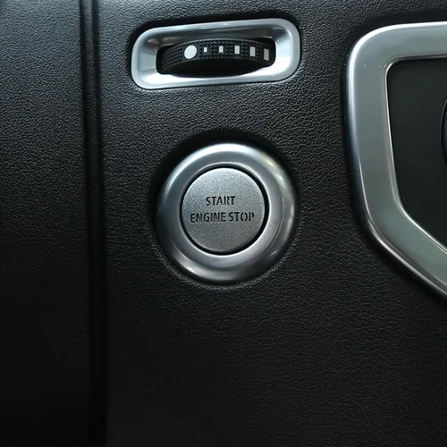 Miniatura 10 de Cubierta adhesiva para interruptor de botón de arranque y parada de motor rojo y plateado para LR4 Discovery 4 y Land Rover Range Rover