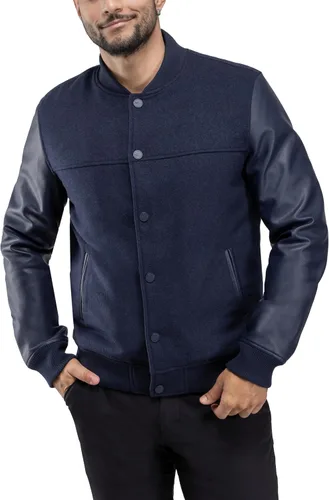 Miniatura 12 de X RAY Chaqueta Varsity para hombre, chaquetas casuales de béisbol Letterman para hombre Negro/Negro - 83006