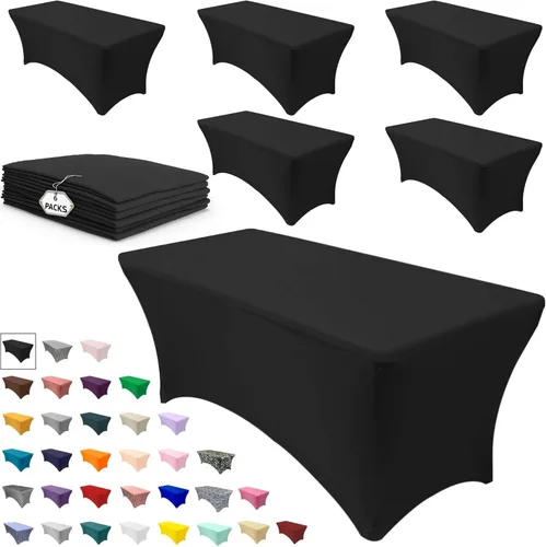 Miniatura 45 de YOUR CHAIR COVERS Mantel rectangular de elastano ajustable de 5 pies, color blanco, para decoración de bodas, eventos, patio, cubierta elástica