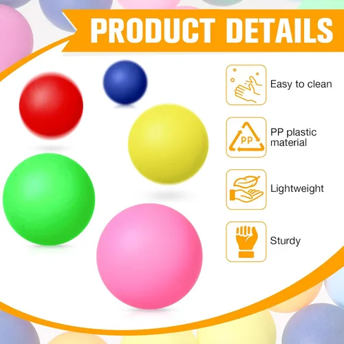 Miniatura 4 de Lewtemi Paquete de 300 pelotas de tenis de mesa, bolas de plástico de 0.08 oz y 1.575 in, pelotas hinchables para decoración de fiestas, Con