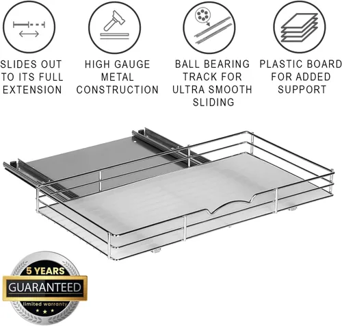 Miniatura 2 de Organizador extraíble para gabinete para especias, latas - Resistente con garantía limitada de por vida - Organizador de especias extraíble
