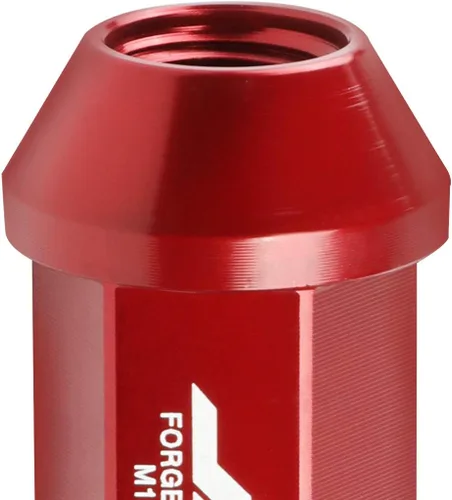Miniatura 5 de J2 Engineering 7075-T6 Aluminio M12 x 1.25 20Pcs 2.953 in Alto Spiky Cap Lug Nut w/Adapter Rojo