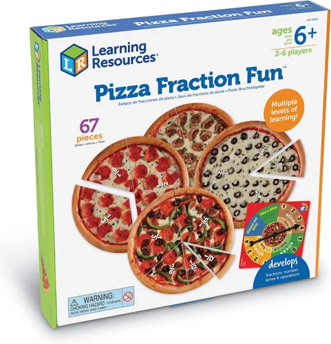 Miniatura 5 de Learning Resources LER5060 Juego de matemáticas divertido de fracciones de pizza de 1° grado en adelante (LRNLER5060)