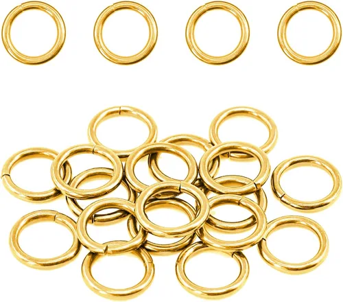 Swpeet 60 anillos de metal multiusos de metal de 3/5 a 0.630 in para bolsas de hardware, anillos de mano, accesorios de bricolaje, llaveros, Dorado