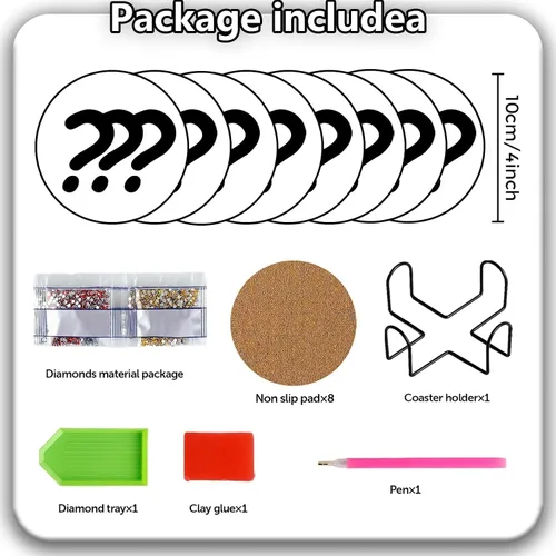 Miniatura 2 de 200 Estilos de Posavasos de Diamante Caja Sorpresa con Soporte DIY Arte de Diamante Posavasos Caja Sorpresa para Adultos Kits de Diamantes