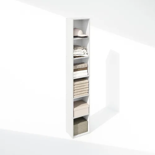 Miniatura 3 de Furinno Cubicle - Organizador de armario de 6 niveles y almacenamiento, organizador de armario, estante abierto, para armario, dormitorio, sala