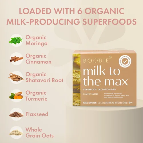 Miniatura 5 de Boobie Bar - Barra de lactancia con mantequilla de maní y superalimento para madres lactantes para aumentar el suministro de leche #1 Barra