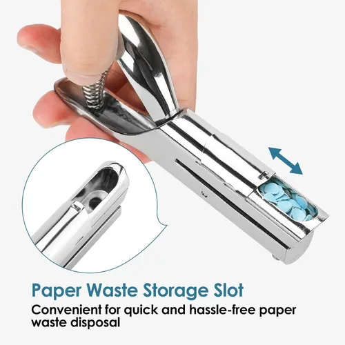 Miniatura 4 de MROCO Perforadora de un solo agujero de 1/4", Perforadora manual para manualidades y papel, perforadora resistente para tarjetas de papel, plástico