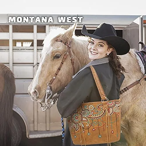 Miniatura 2 de Montana West Bolso de mano de cuero estilo occidental para mujer
