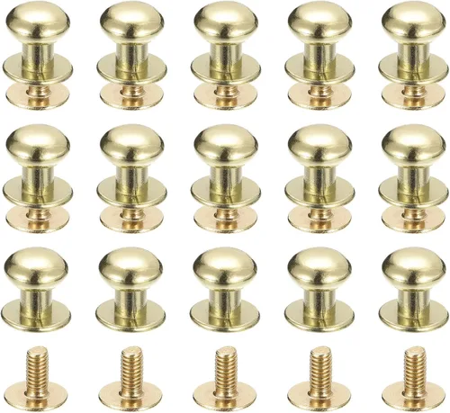 Miniatura 11 de uxcell Remaches de cabeza de bola de 0.157 pulgadas (0.157 in), tornillo trasero, paquete de 15 remaches de pezón de botón de cabeza redonda