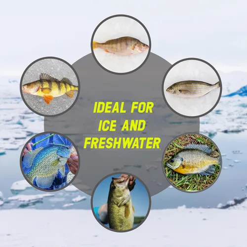 Miniatura 9 de Reaction Tackle Plantillas de pesca en hielo de tungsteno - Plantilla súper sensible en forma de lágrima para panfish, crappie, lucioperca, perca