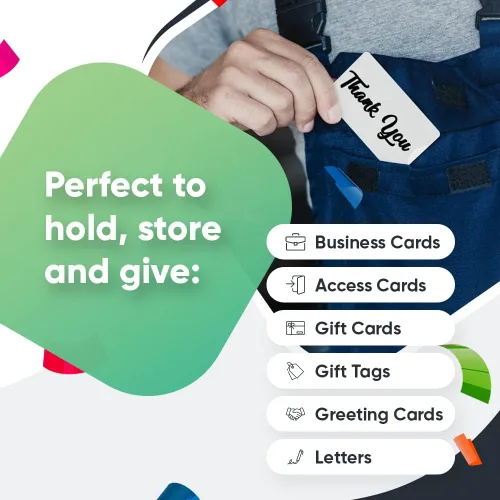 Miniatura 4 de Paquete de 25 portatarjetas de regalo con texto en inglés "Thank You", fundas de papel a granel, regalos de agradecimiento, color blanco