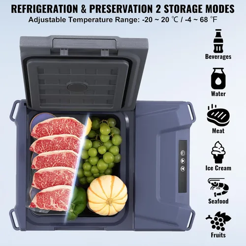 Miniatura 3 de VEVOR Refrigerador de automóvil, refrigerador de coche de 12 voltios, refrigerador portátil de congelador de una sola zona de 9 L, rango ajustable