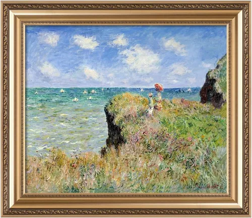 Miniatura 152 de IPIC - Reproducción artística de los lirios de agua de Claude Monet 1906, impresiones giclée coinciden con el marco dorado clásico, arte de pared