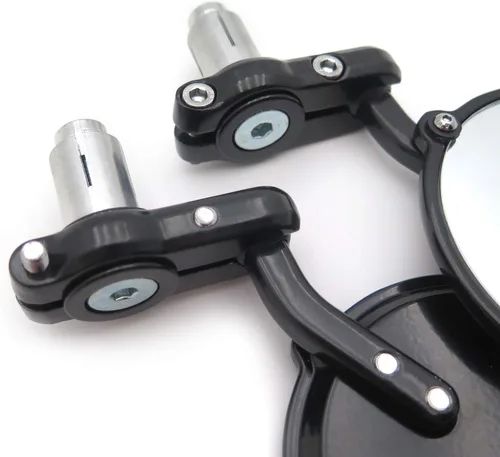 Miniatura 6 de SMT-Espejo redondo de aluminio negro con extremo de barra de 7/8 pulgadas, compatible con Cafe Racer Clubman CB XS KZ GS [B00RW3E16M]