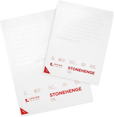 Miniatura 7 de Stonehenge Aceite 11.29 oz 9x12 Almohadilla Blanca, 12 Hojas