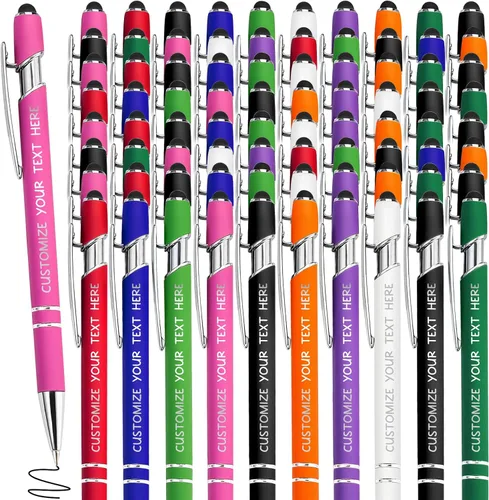 Miniatura 27 de Bolígrafos personalizados con lápiz óptico y grabado gratis, bolígrafos personalizados para negocios, graduación, aniversarios (hasta 500 unidades)