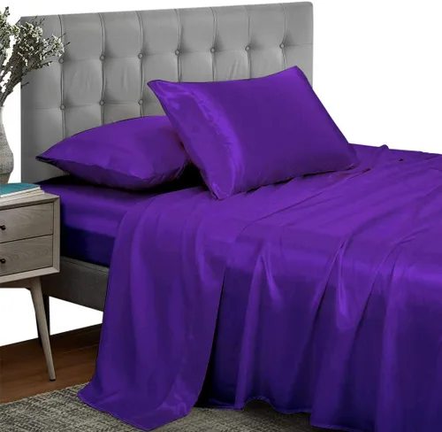 Miniatura 20 de Versatile Bedding Juego de ropa de cama de 3 piezas, tela de satén sedosa ultra suave, el mejor juego de 3 piezas de calidad premium, fácil cuidado