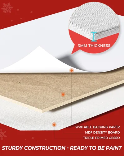 Miniatura 3 de MaxGear Lienzo para pintura, paquete de 12 tableros de lienzo de pintura de 8 x 10, suministros de arte para decoración de Navidad, lienzos
