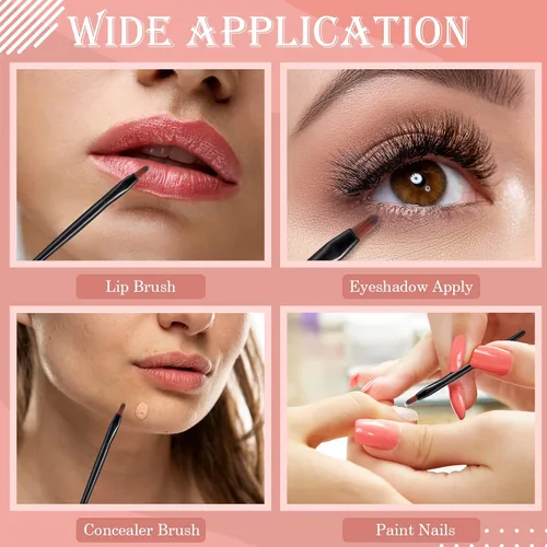 Miniatura 5 de Yaomiao 120 brochas desechables para labios, aplicadores de labios pequeños, cepillo multifuncional a granel para lápiz labial, maquillaje