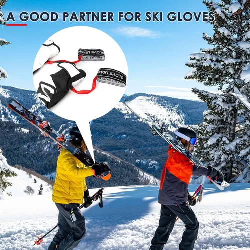 Miniatura 7 de Guante de Deporte XMJY con Correa de Seguridad - Guantes de Esquí con Correa Elástica en la Muñeca, Perfecto para Montañismo y Accesorios de Esquí