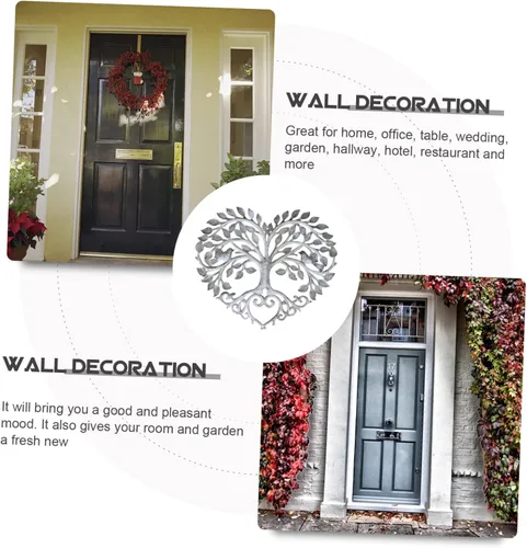 Miniatura 3 de GANAZONO Árbol de la vida, decoración de pared, decoración para el hogar, plantas, decoración de corazón, árbol de metal, escultura de árbol