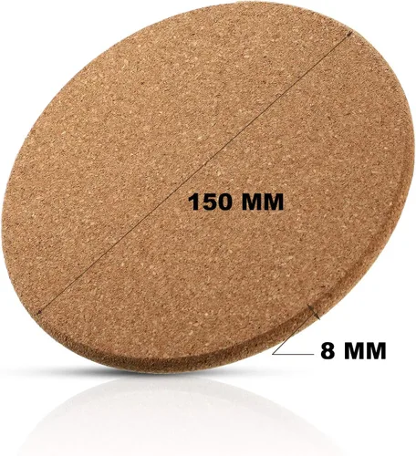 Miniatura 2 de Boao 6 salvamanteles redondos de corcho para platos calientes, posavasos gruesos de alta densidad, posavasos de corcho absorbente de madera