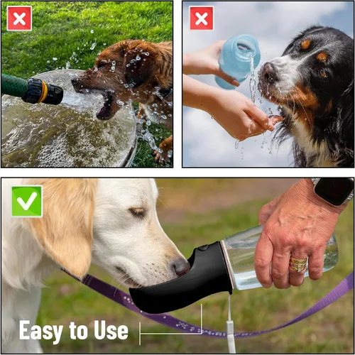 Miniatura 7 de Mr. Pen - Botella de agua para perros, 19 onzas, grande, negra, dispensador portátil de botella de agua para perros, no apto para lavavajillas
