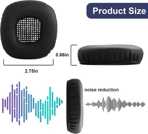 Miniatura 6 de Major I - Almohadillas de repuesto compatibles con auriculares Bluetooth Marshall Major I/Major II, orejeras de piel de proteína y espuma
