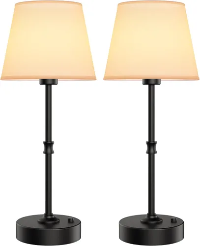 Miniatura 12 de EppieBasic Lámpara de mesa inalámbrica recargable: carga rápida y larga duración, luz cálida de 2700 K, pequeñas lámparas doradas vintage, comedor