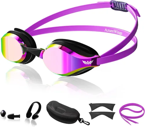 Miniatura 10 de Swim Goggles for Men Women – No Leak Anti-Fog UV HD Wide Vision, Racing & Swimming Goggles Black-Electroplate