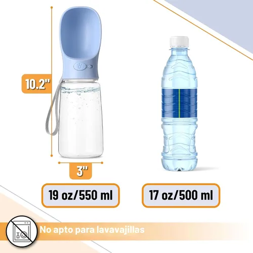 Miniatura 3 de Mr. Pen Botella de agua portátil para perros, 19 onzas, azul, de viaje y dispensador para perros, no apta para lavavajillas