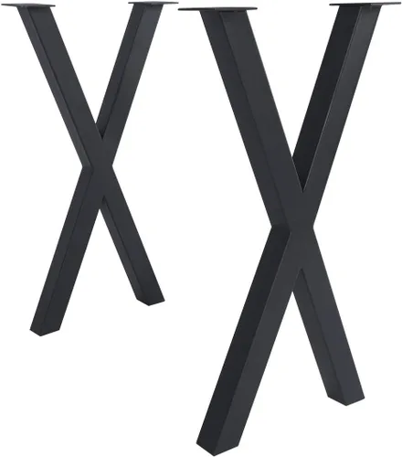TC-HOMENY Patas de mesa de 28 pulgadas tipo X patas de banco de metal, patas de mesa de café para comedor, juego de 2