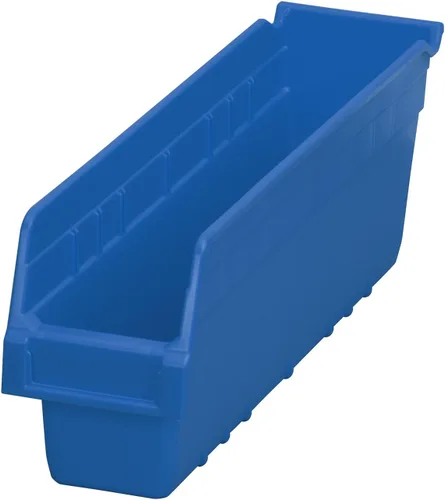Akro-Mils Shelfmax Contenedores - 4-1/8 pulgadas de ancho x 17-5/8 pulgadas de profundidad x 6 pulgadas de alto - azul - lote de 8