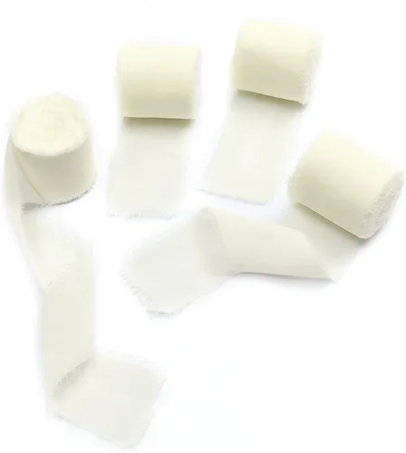 Miniatura 14 de 4 rollos de cinta de seda hecha a mano con flecos de 1.5 pulgadas x 5 yardas (4 rollos de 20 yardas) para invitaciones de boda, ramos de novia