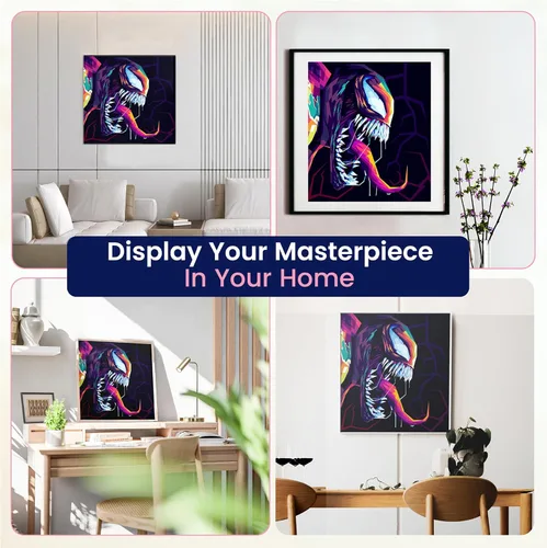 Miniatura 8 de Modern Merch Kits de Arte de Diamantes de Marvel para Adultos, Pintura de Diamantes 5D de Venom para Adultos, Arte de Pared DIY de Marvel, Veneno