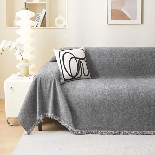 Miniatura 40 de MEETSKY Funda Negra de Silla de Tamaño Grande, Funda de Chenilla para Sillón/Sofá de 1 Cojín para Perro, Fundas de Sofá Protector de Muebles