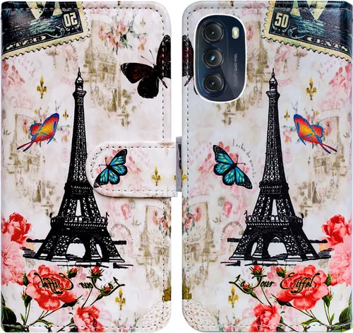 Miniatura 20 de Bcov Funda para Moto G 5G 2022, funda de cuero verde pájaro negro con tapa para teléfono con ranura para tarjeta y soporte para Motorola Moto G 5G