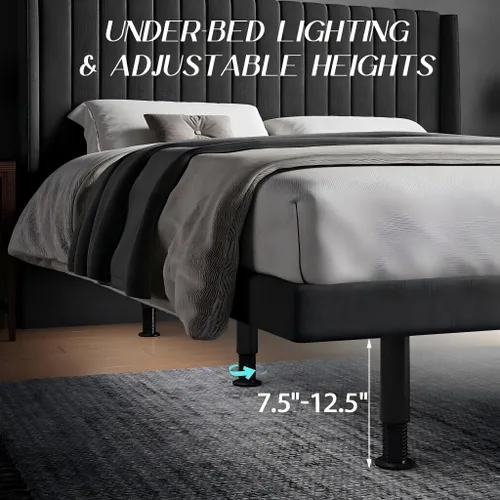 Miniatura 5 de Base de cama ajustable de tamaño completo con masaje, base de cama eléctrica inalámbrica remota para iluminación debajo de la cama, gravedad cero, 2