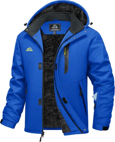 Miniatura 11 de MAGCOMSEN Chaqueta de invierno para hombre, chaqueta impermeable de esquí, nieve, abrigo de snowboard cálido con múltiples bolsillos