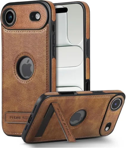 Miniatura 28 de Funda de cuero para iPhone 13 Pro, funda protectora delgada con función atril a prueba de golpes, soporte invisible integrado compatible con iPhone