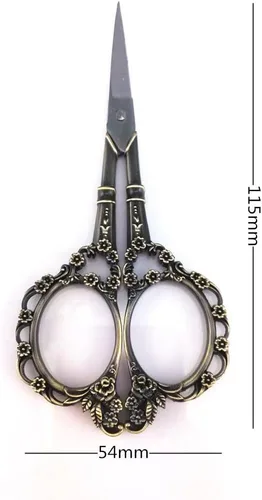 Miniatura 2 de Yueton Tijeras de bordado de costura de flor de ciruelo estilo europeo vintage (bronce)