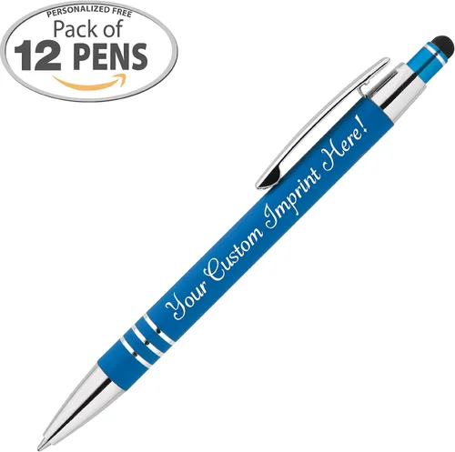 Miniatura 3 de Bolígrafos personalizados: el bolígrafo Hottie de goma suave al tacto con punta de lápiz óptico es un elegante bolígrafo de metal premium, tinta