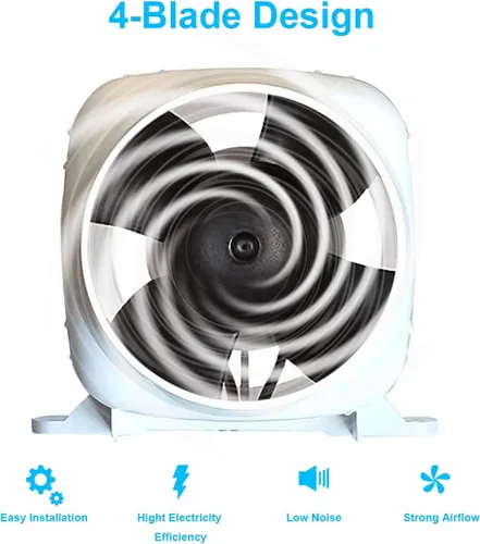 Miniatura 2 de Soplador de aire de sentina marina en línea de 12 V, 3 pulgadas, 130 CFM o 4 pulgadas, 270 CFM, ventilador de sentina de funcionamiento silencioso